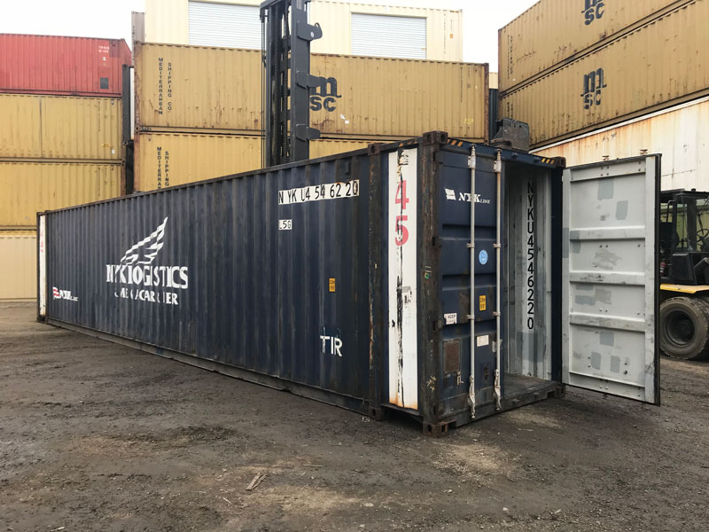 45' High Cube Wind and Water Tight Container Door Open