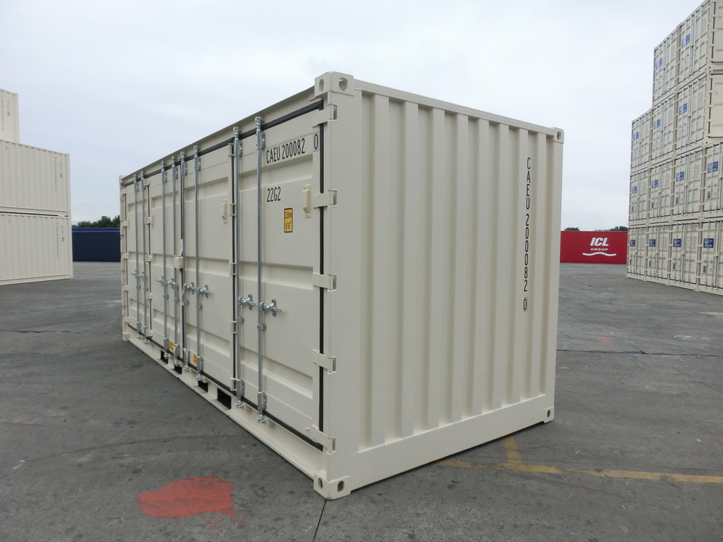 20' Open Side One Trip Container Side Beige