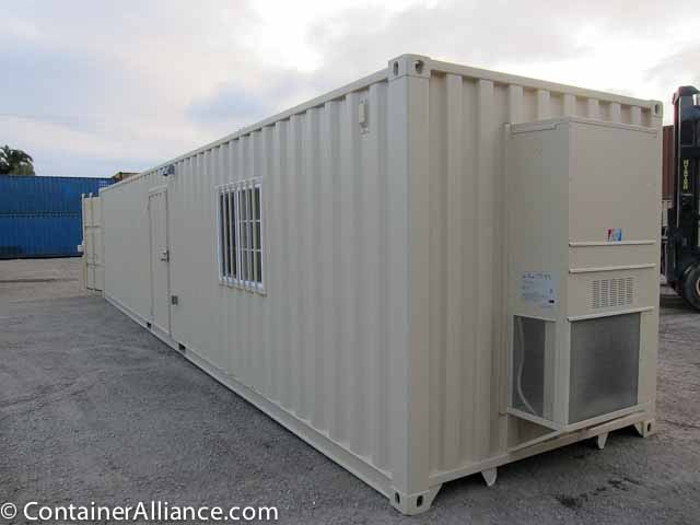 40' Office Storage Combo Container Back