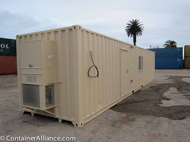 40' Office Storage Combo Container Back Side