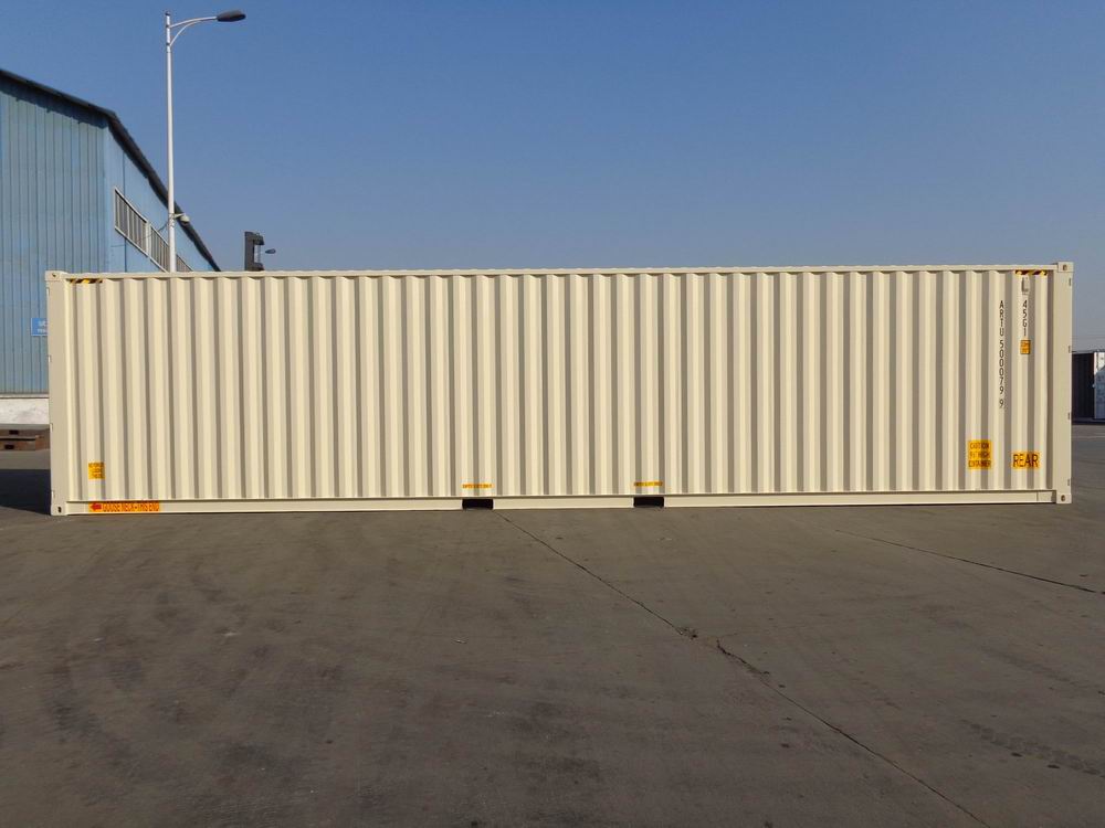 40' High Cube Double Door One Trip Container Side